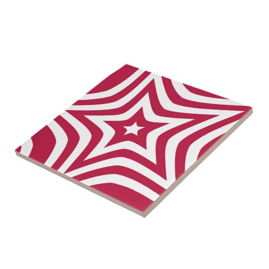 Carreau Bold & Bright Red & White Star dans un Motif vecto (Côté)