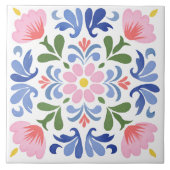 Carreau Bold Floral on White Background Decorative (Devant)