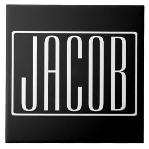 Carreau Bold & Modern Your name or Word   White On Black