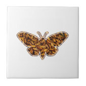 Carreau Bombyx Mori Silk Moth Cycle de vie Silhouette (Devant)