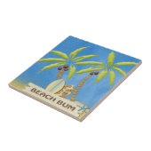 Carreau Bon à rien, palmiers et planches de surf de plage (Côté)