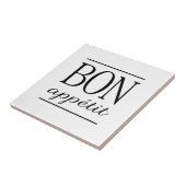 Carreau BON APPETIT Cuisine Typographie Citation Noir & Bl (Côté)