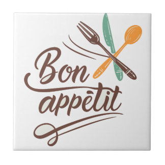 Carreau Bon Appétit Décor Cutlery Illustration
