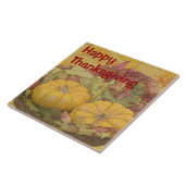 Carreau Bon thanksgiving Rustique Automne Feuilles Gourdes (Côté)