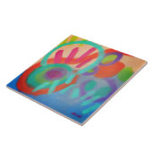 Carreau Bonheur Abstrait peinture acrylique (Côté)