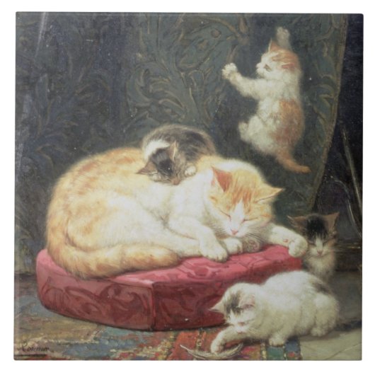 Carreau Bonheur de coin du feu (huile sur le panneau) (Devant)