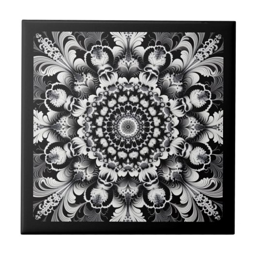 Carreau Bonheur en noir et blanc (Devant)