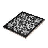 Carreau Bonheur en noir et blanc (Côté)