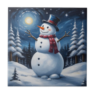 Carreau Bonhomme de neige joyeux Noël