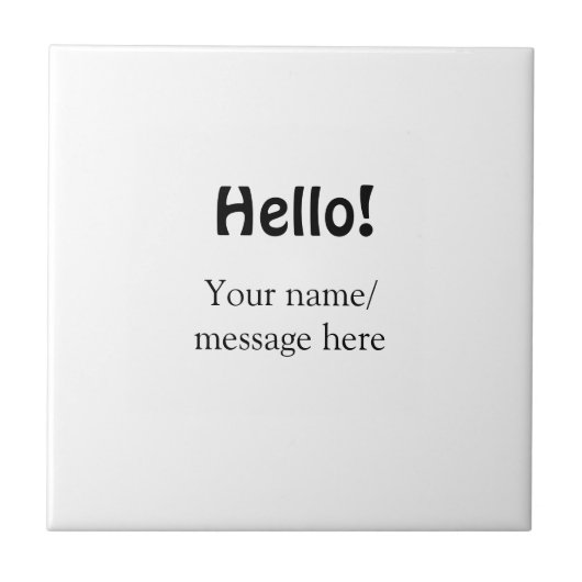 Carreau Bonjour ajouter un message de nom simple minimum é (Devant)