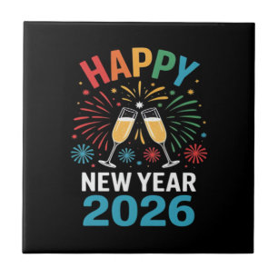 Carreau Bonne année 2026 Fête drôle de la Saint-Sylvestre 
