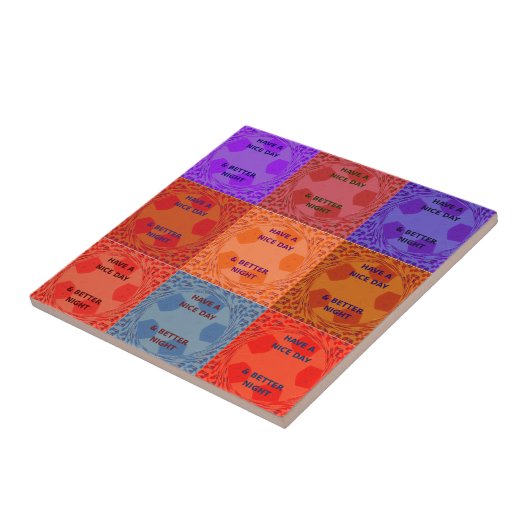 Carreau Bonne journée et meilleur Night Pop Art Imprimer (Côté)