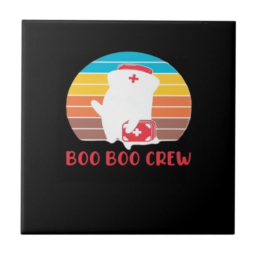 Carreau Boo Boo Crew Nurse Funny Ghost Halloween Classic T (Devant)