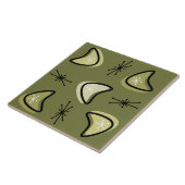 Carreau Boomerangs atomiques Starbursts Olive Green (Côté)