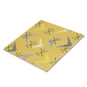 Carreau Boomerangs Starbursts Jaune Milieu de Siècle (Côté)