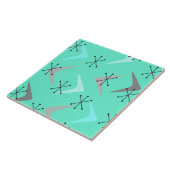 Carreau Boomerangs Starbursts Vert Menthe Milieu de Siècle (Côté)