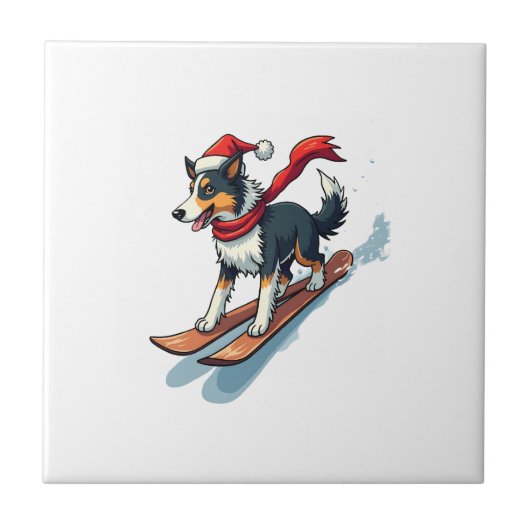 Carreau Border Collie Snowboardeur (Devant)