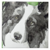 Carreau Bordure Collie Aquarelle (Devant)