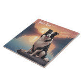 Carreau Bordure Collie par lac (Côté)