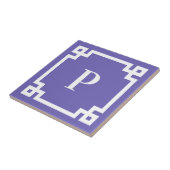 Carreau Bordure décorative grecque clé Monogramme Pervench (Côté)
