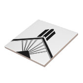 Carreau Bordure géométrique Art Déco noir blanc élégant (Côté)