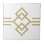 Carreau Bordure géométrique simple Art Déco Or Blanc 03<br><div class="desc">Décor Faux or et blanc art déco style simple détails géométriques ornement décoratif bordure carreaux céramique. Le carrelage est fait de trois carrés et lignes. Veuillez noter que l'or dans ce design est une impression couleur beige jaune plat et n'est pas une couleur or ou un papier peint. Design original,...</div>