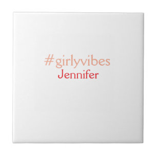 Carreau Bossbabe hashtag rose clair ajouter nom fille patr