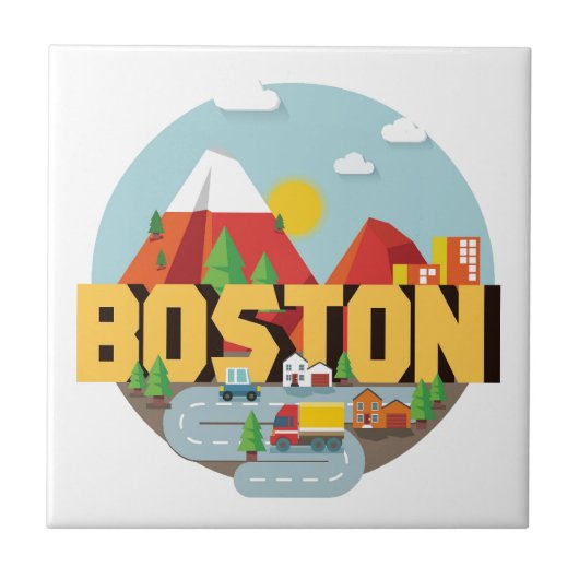 Carreau Boston comme destination (Devant)