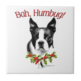 Carreau Boston Terrier Bah Humbug