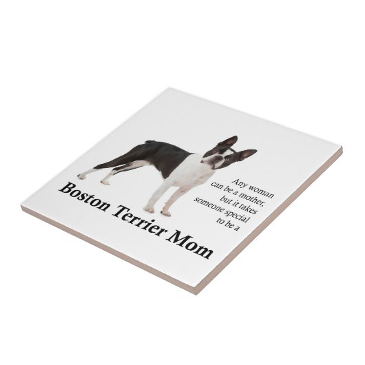 Carreau Boston Terrier Mom Tile (Côté)