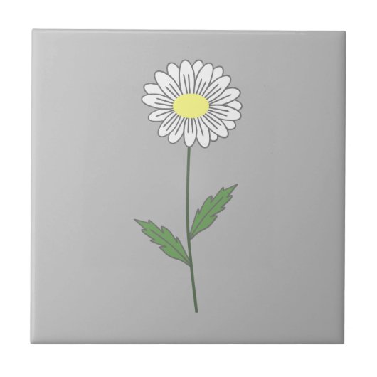 Carreau Botanique Daisy Pastel Fleur Grey (Devant)