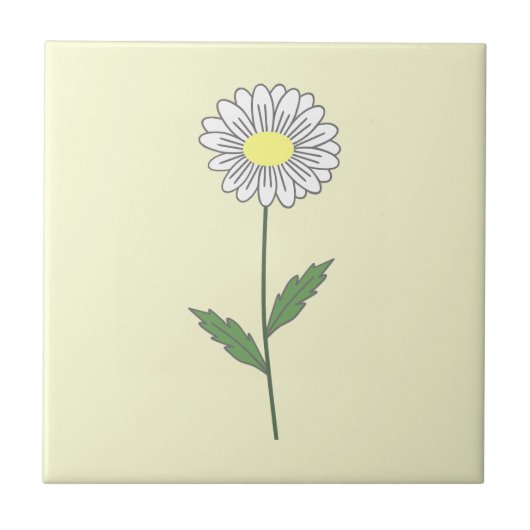 Carreau Botanique Daisy Pastel Fleur Jaune (Devant)