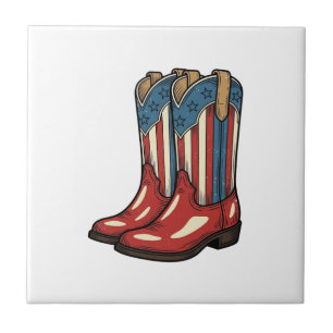 Carreau Bottes de cowgirl patriotiques vintage Chemise occ