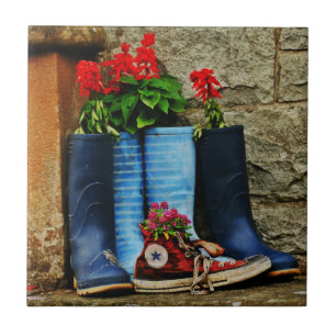 Carreau Bottes et coureur de bottes de pot de fleur