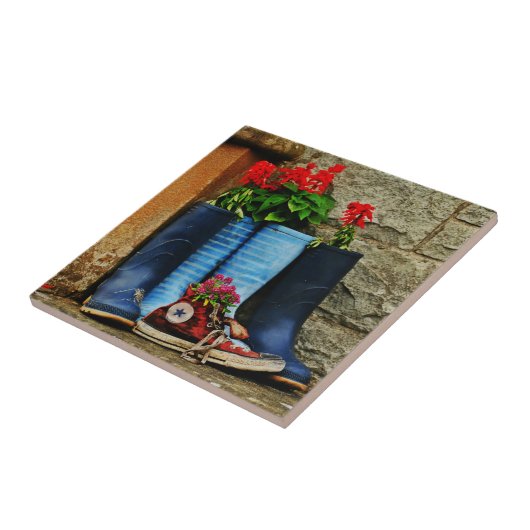 Carreau Bottes et coureur de bottes de pot de fleur (Côté)