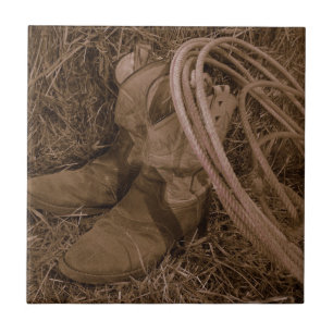 Carreau Bottes et lasso de cow-girl