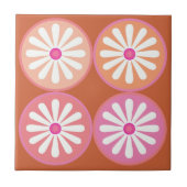 Carreau Bouches blanches avec cercles roses sur orange mod (Devant)