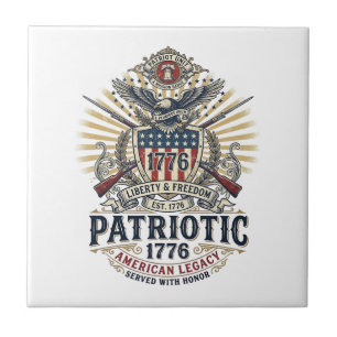 Carreau Bouclier de bataille patriotique 1776 Sym