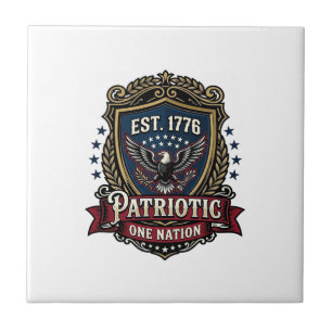 Carreau Bouclier de bataille patriotique 1776 Sym inspiré