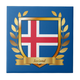 Carreau Bouclier du drapeau de l'Islande
