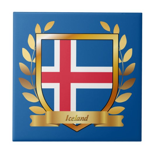 Carreau Bouclier du drapeau de l'Islande (Devant)