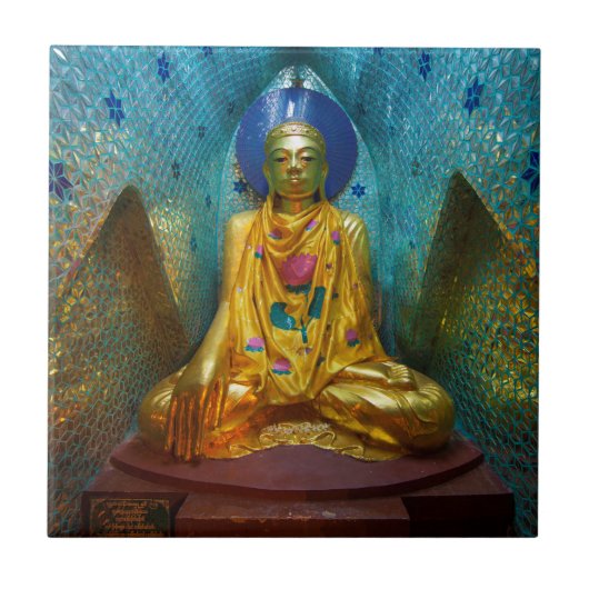 Carreau Bouddha dans alcôve ornée (Devant)