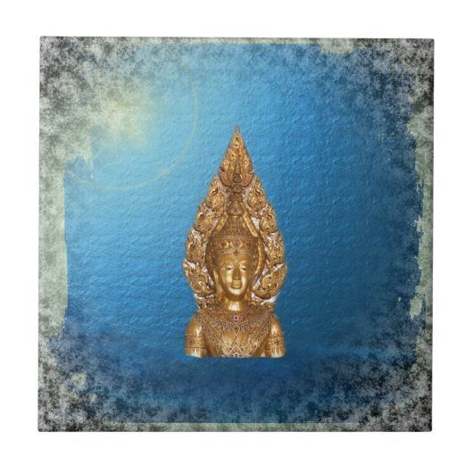 Carreau bouddha en bleu (Devant)