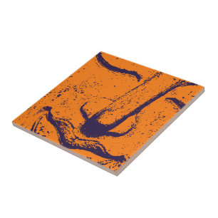 Carreau Bouddha Face Zen Harmonie Bouddha Orange