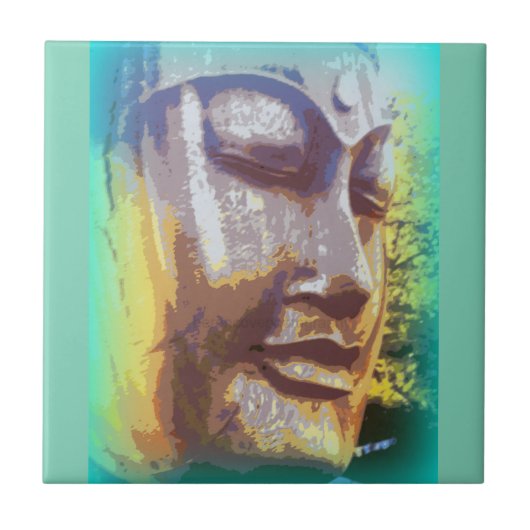 Carreau Bouddha font face au vert (Devant)