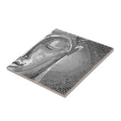 Carreau Bouddha noir et blanc font face (Côté)