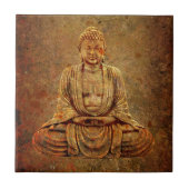 Carreau Bouddha s'asseyant avec l'arrière - plan en pierre (Devant)