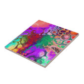 Carreau Bouffée de couleurs Digital Fluid Art (Côté)