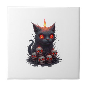 Carreau Bougie Chat Effrayant