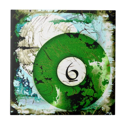 CARREAU BOULE DE BILLARDS NUMÉRO 6 (Devant)